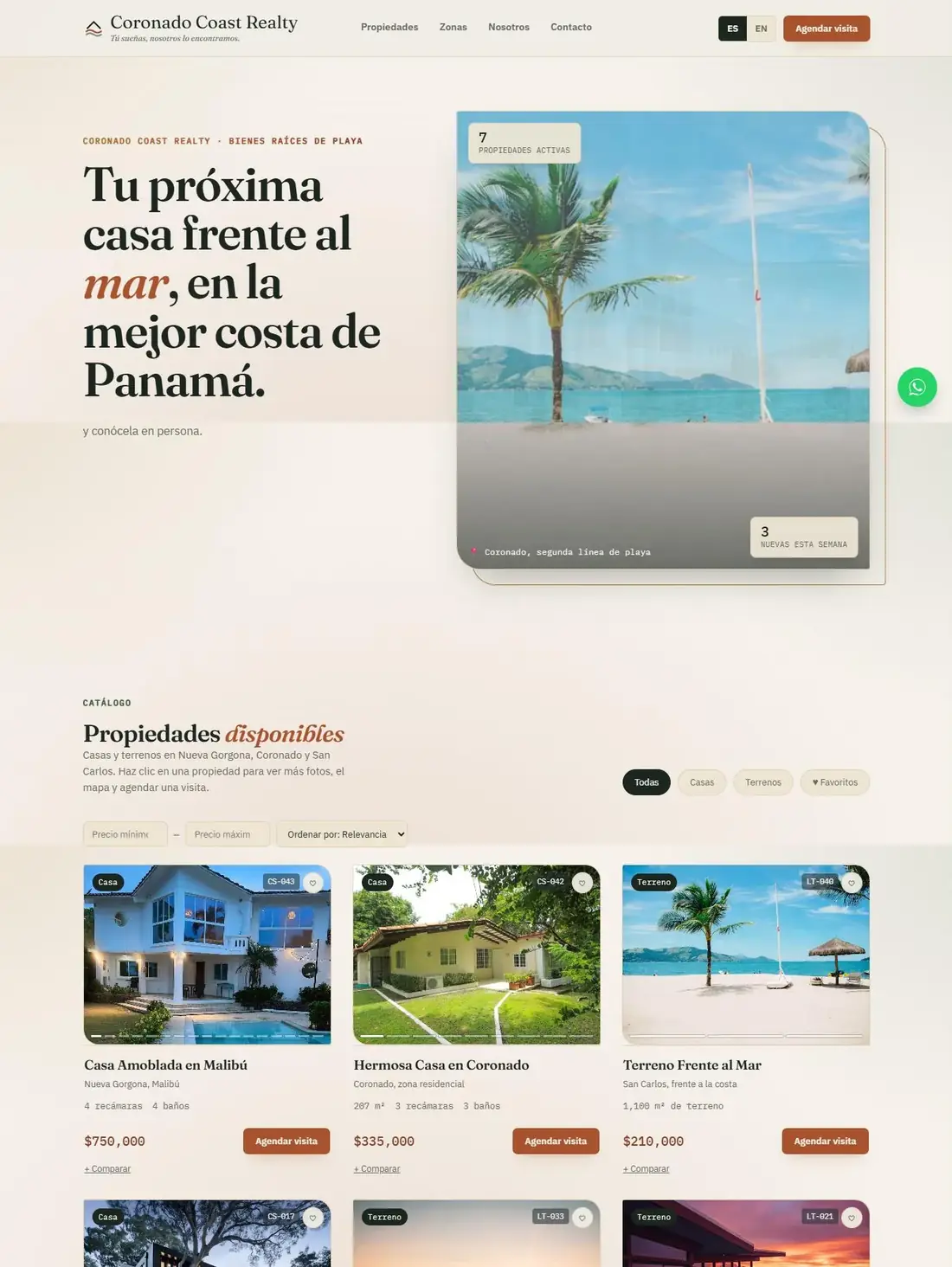 Sitio web de Coronado Coast Realty
