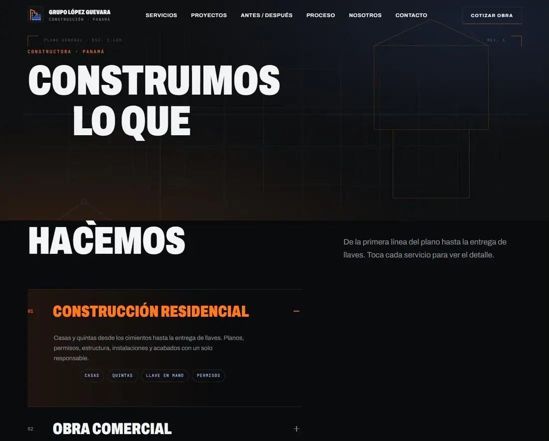 Sitio web de Grupo López Guevara